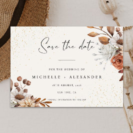 Reserve A Data Modern Cream Boho Weding The Date Card