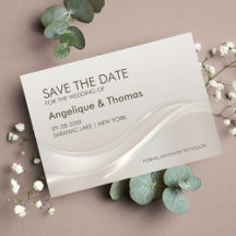 Modern Cream Weding Date (Salvar data)