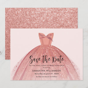 Reserve A Data Modern Dress Sweet 16 Script Birthday