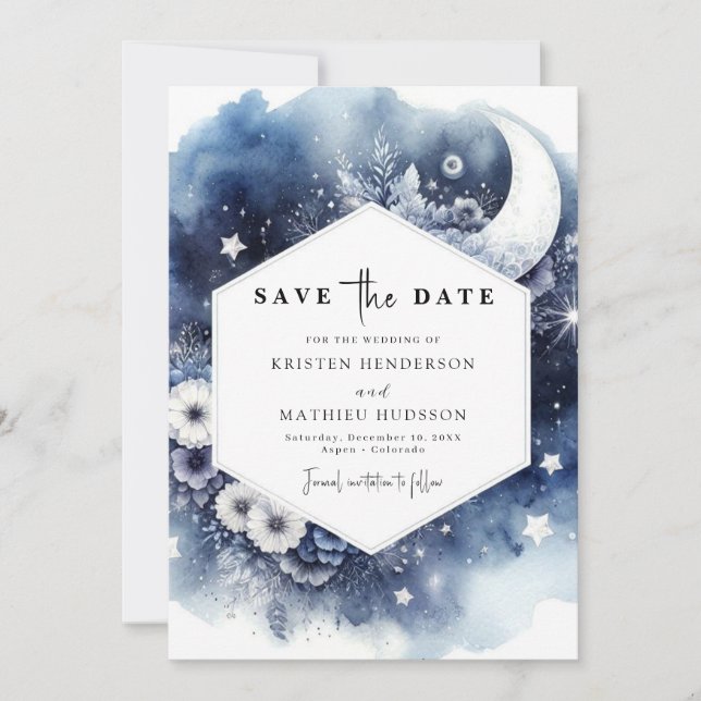Reserve A Data Modern Earthy Moonlit Wedding (Frente)