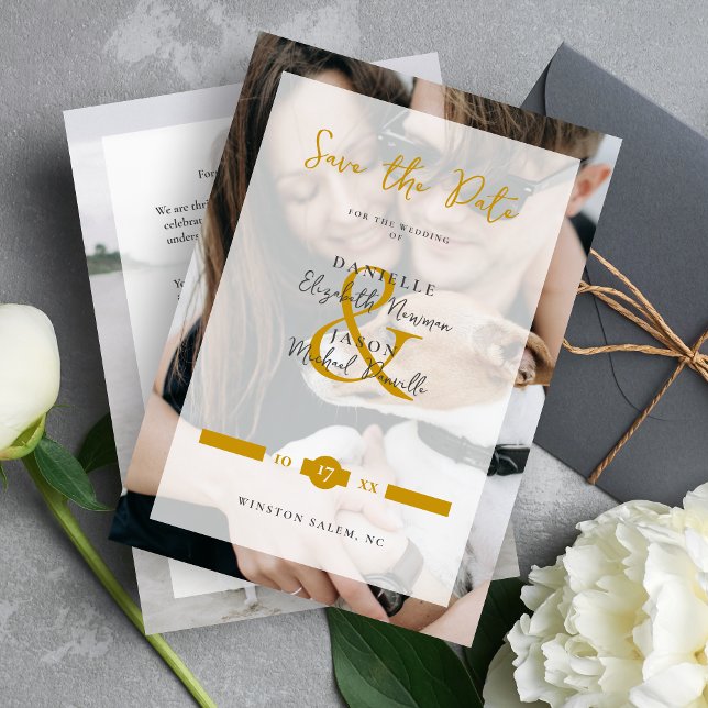 Reserve A Data Modern Elegance Golden Typography Script 2 Photos (Modern Elegance Golden Typography Script 2 Photos Save the Date Card.)