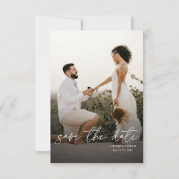 Reserve A Data Modern Elegant Simple Vertical Photo Wedding