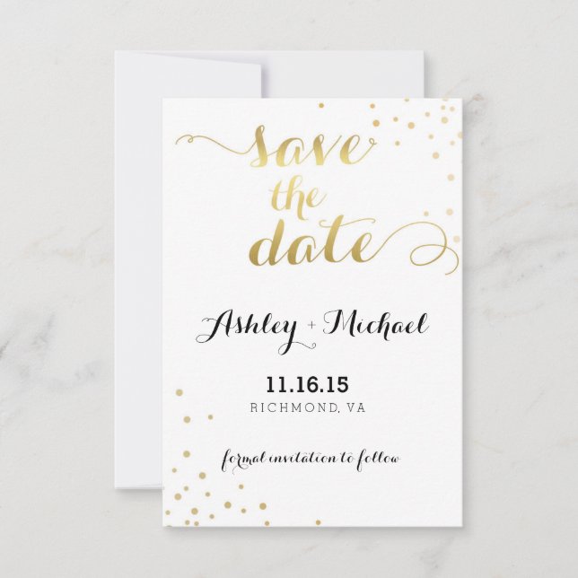 Reserve A Data Modern Faux Gold Foil Glamor Salve A Data (Frente)