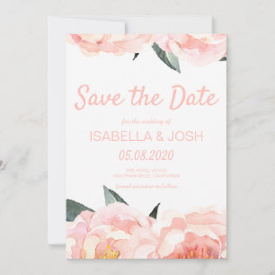 Reserve A Data Modern Floral Peach Pink Peony Salvar a Data