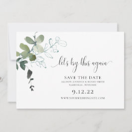 Reserve A Data Modern Greenery Altere a data Casamento Salve o D