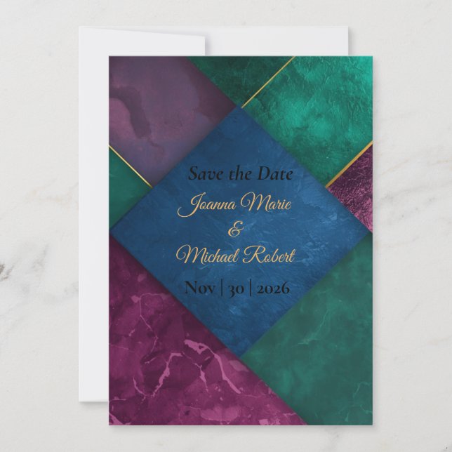 Reserve A Data Modern Luxe Save The Date Card (Frente)