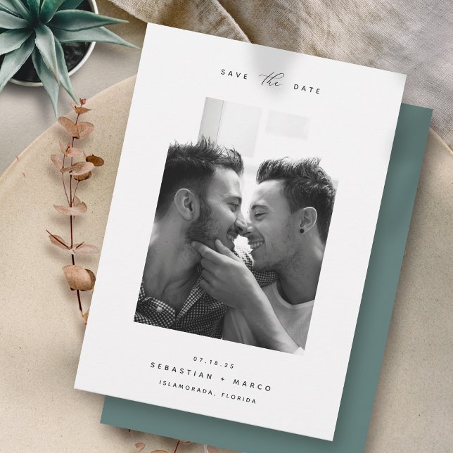 Reserve A Data Modern Minimal | Simple Elegant Vertical Photo (Criador carregado)