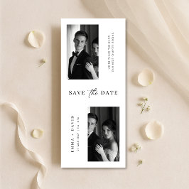 Reserve A Data Modern Minimal Typography Bookmark Photo Wedding