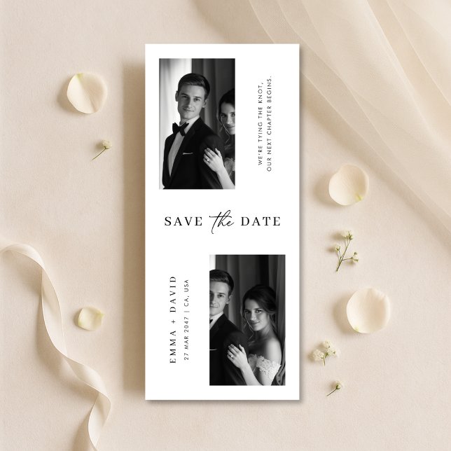 Reserve A Data Modern Minimal Typography Bookmark Photo Wedding (Criador carregado)