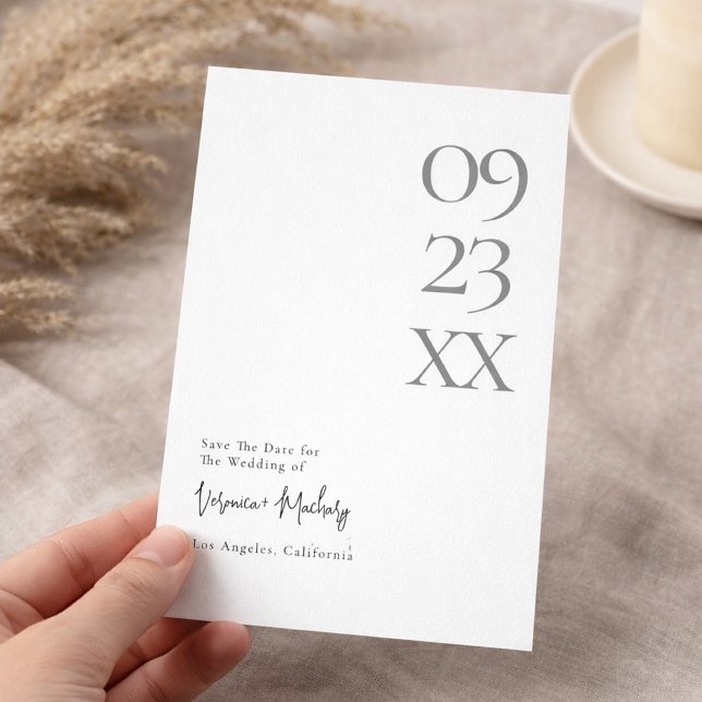 Reserve A Data Modern Minimal Typography Wedding Save the Date (Criador carregado)