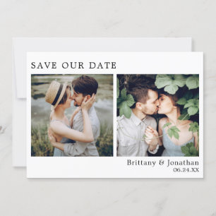 Reserve A Data Modern Minimalist 2 Photo Save Our Date Card (Mini