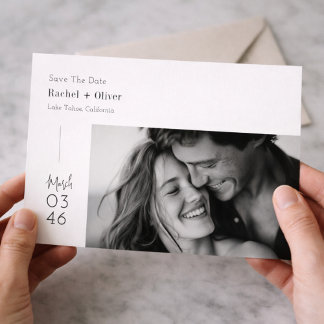 Reserve A Data Modern Minimalist Editorial Photo Save the Date
