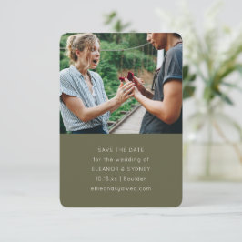 Reserve A Data Modern Minimalist Photo Chic Olive Moss Wedding