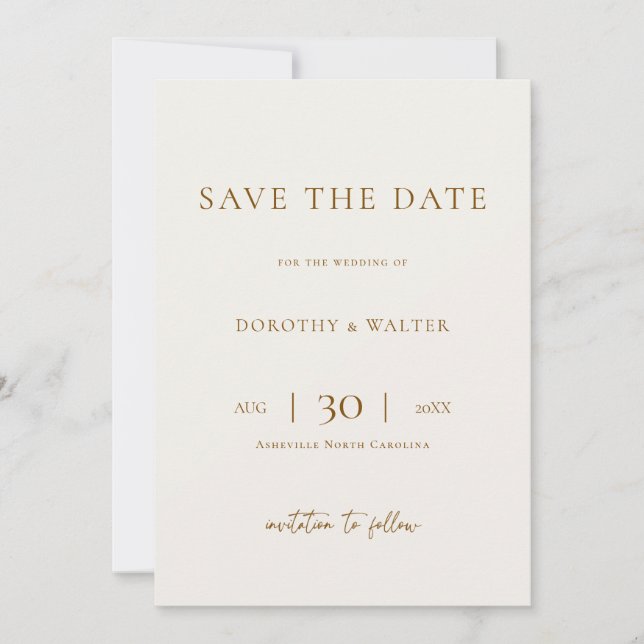 Reserve A Data Modern Minimalist Photo Wedding Save the Date (Frente)