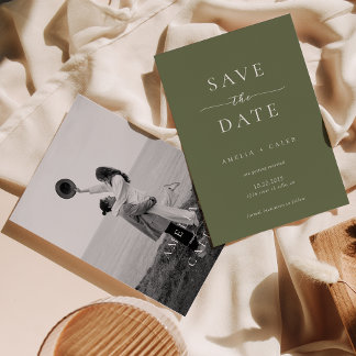 Reserve A Data Modern Minimalist Photo Wedding Save the Date