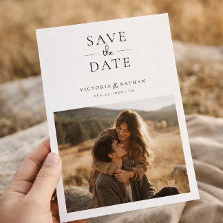 Reserve A Data Modern Minimalist Photo Wedding Save the Date