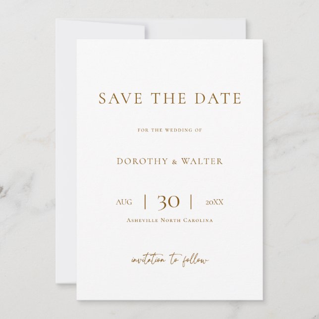 Reserve A Data Modern Minimalist Photo Wedding Save the Date (Frente)