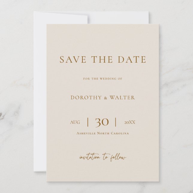 Reserve A Data Modern Minimalist Photo Wedding Save the Date (Frente)