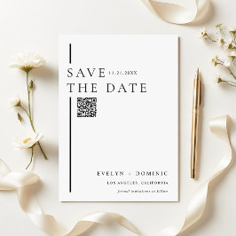 Reserve A Data Modern Minimalist QR Code Wedding Website
