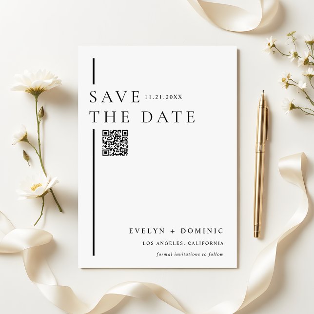 Reserve A Data Modern Minimalist QR Code Wedding Website (Criador carregado)