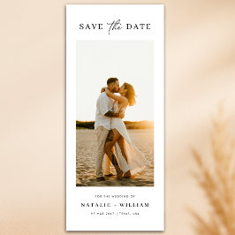 Reserve A Data Modern Minimalist Romantic Photo Wedding Bookmark
