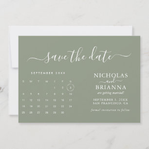 Reserve A Data Modern Minimalist Sage Green Calendar Budget