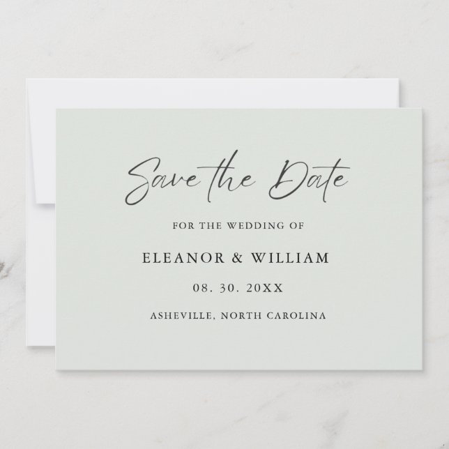 Reserve A Data Modern Minimalist Save the Date Wedding Invitation (Frente)