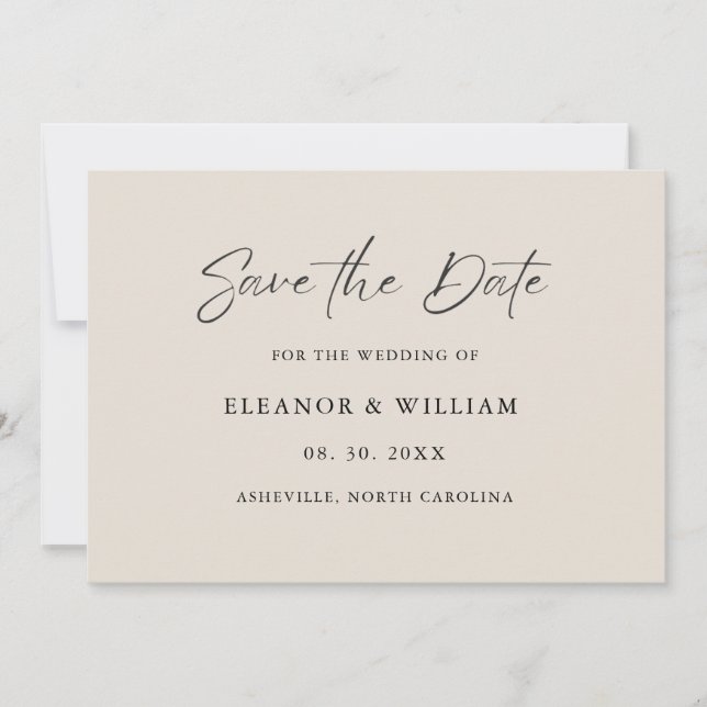 Reserve A Data Modern Minimalist Save the Date Wedding Invitation (Frente)