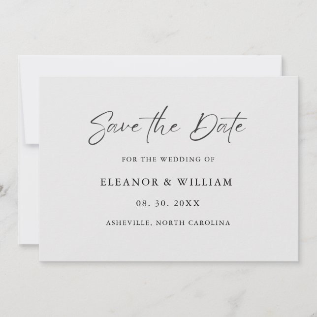 Reserve A Data Modern Minimalist Save the Date Wedding Invitation (Frente)