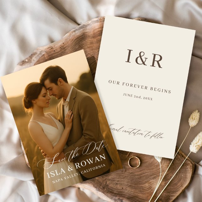 Reserve A Data Modern Minimalist Script Photo Wedding (Criador carregado)