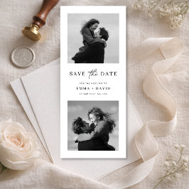 Reserve A Data Modern Minimalist Two Photo Wedding Bookmark