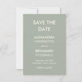 Reserve A Data Modern Minimalist Wedding | Sage Green Timeless