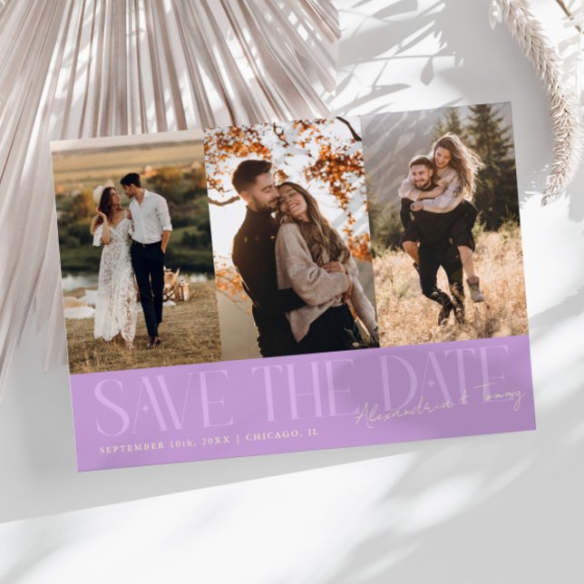 Reserve A Data Modern Multi Photo Couple's Signature Wisteria (Criador carregado)