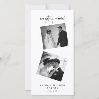 Reserve A Data Modern Photo Collage Wedding Bookmark 