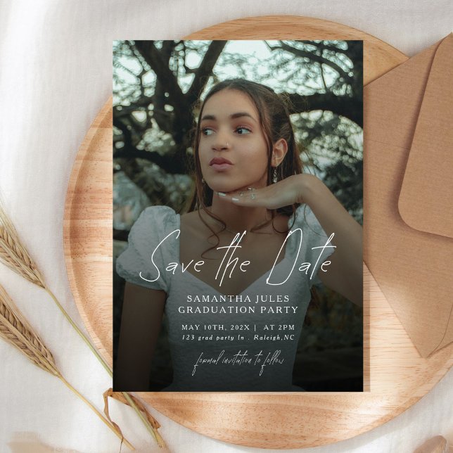 Reserve A Data Modern Photo High School Graduation  (Criador carregado)