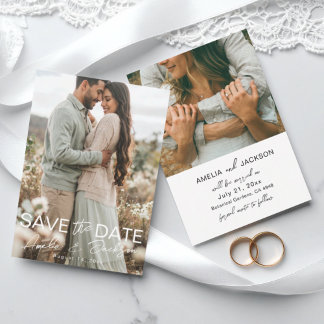 Reserve A Data Modern Photo Save the Date Wedding