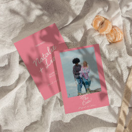 Reserve A Data Modern Pink Whimsical Summer Fun Photo Wedding