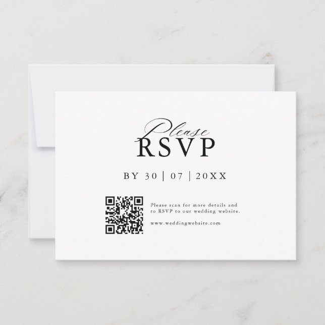 Reserve A Data Modern QR Code Website RSVP Card (Frente)