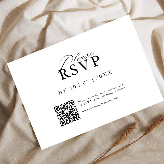Reserve A Data Modern QR Code Website RSVP Card (Criador carregado)