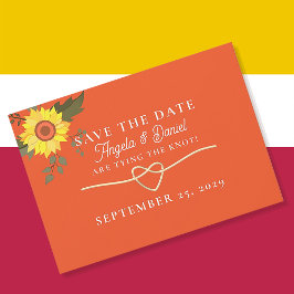 Reserve A Data Modern Retro Orange Wedding