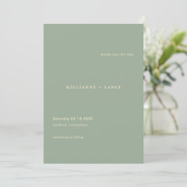 Reserve A Data Modern Sage Green Simple Wedding