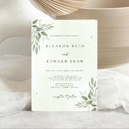 Reserve A Data Modern Sage Greenery Wedding Invitation Card