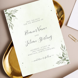 Reserve A Data Modern Sage Greenery Wedding Save The Date