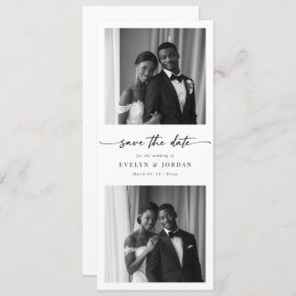 Reserve A Data Modern Script Elegant Photo Booth Bookmark Wedding