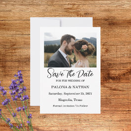 Reserve A Data Modern Script Photo Wedding Save The Date