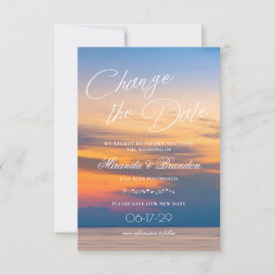 Reserve A Data Modern Summer Sunset muda o casamento de Date Beac