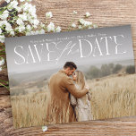 Reserve A Data Modern Type Calligraphy Script Overlay Photo Save<br><div class="desc">This modern elegant type calligraphy script overlay photo save the date features a modern typography pairing of calligraphy script and a unique serif. Your engagement photo takes center stage on this beautiful save the date.</div>