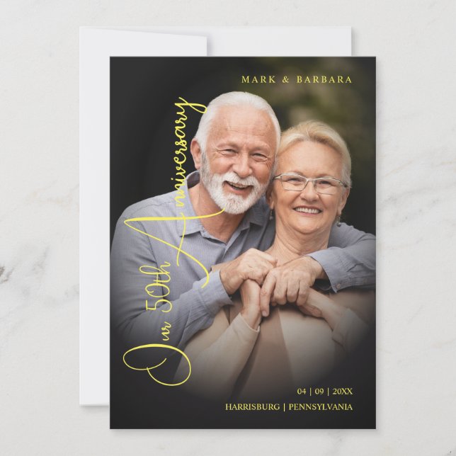 Reserve A Data Modern Typography Script Photo Wedding Anniversary (Frente)