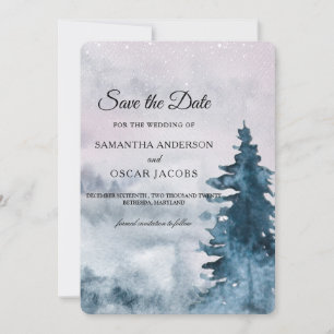 Reserve A Data Modern Watercolor Árvore de inverno Árvore de Nata