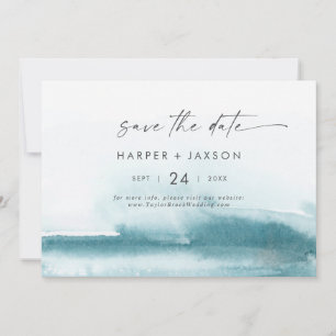 Reserve A Data Modern Watercolor   Teal Horizontal Salvar A Data